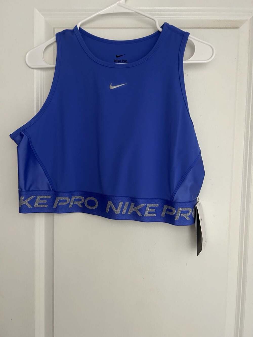 NWT Nike Pro Dri-FIT Crop Tank Top Blue Size XL